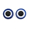 2 Strands Resin Imitation Lampwork Beads Strands, Flat Round with Evil Eye, Dark Blue, 20x9mm, Hole: 1.4mm, about 20pcs/strand, 15.94 inch(40.5cm)