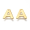 304 Stainless Steel Charms, Letter.A, Real 18K Gold Plated, 11x10x0.8mm, Hole: 1mm