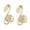 Brass Micro Pave Cubic Zirconia Pendants, Long-Lasting Plated, Claw, Golden, 28x15x4mm, Hole: 3.5x1.8mm