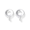 Alloy Tube Bails, Loop Bails, Long-Lasting Plated, Flat Round, Silver, 11x8x1.7mm, Hole: 1.6mm, Inner Diameter: 3mm