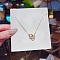 Stainless Steel Cable Chain Necklaces, Rhinestone Pendant Necklaces, Letter D, 8.27~19.69 inch(21~50cm)