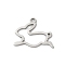 201 Stainless Steel Pendants, Rabbit Charms, Stainless Steel Color, 12.5x16.5x1mm, Hole: 1.4mm