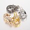 Alloy Glass Rhinestone Lobster Claw Clasps, Mixed Color, 21x12.5x7mm, Hole: 2.5mm