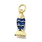 Barss Pendants, with Enamel Rhinestone and Jumping Ring, Lead Free and Cadmium Free,
Fish Charms, Midnight Blue, 15x6.5x3mm, Hole: 3mm