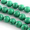 Synthetical Turquoise Gemstone Round Bead Strands, Dyed, Medium Sea Green, 6mm, Hole: 1mm, about 65pcs/strand, 15 inch