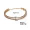 Adjustable Fashionable Luxury Rectangle Brass Micro Pave Cubic Zirconia Bracelets, Elegant Hand Jewelry, Golden, Clear, 5-7/8 inch(15cm)