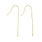 316 Surgical Stainless Steel Earring Hooks, with Vertical Loops, Real 18K Gold Plated, 39x3mm, Hole: 1.8mm, 21 Gauge, Pin: 0.7mm