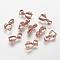 Rack Plating Brass Ice Pick and Pinch Bails, Long-Lasting Plated, Rose Gold, 12x3mm, Hole: 4x4.5mm, Pin: 1mm
