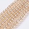 Electroplate Glass Bead Strands, Full Rainbow Plated, Faceted Rondelle, Navajo White, 8x6mm, Hole: 1mm, about 39pcs/strand, 7.8 inch(20cm)