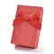 Cardboard Jewelry Set Packaging Boxes, with Sponge Inside, for Rings, Small Watches, Necklaces, Earrings, Bracelet, Rectangle with Bowknot, Red, 8.35x5.5x2.55~3cm