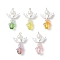 Angel and Flower Pendants, with Alloy Angeltee Beads & Glass Beads & Acrylic Beads & Iron Bead Caps & ABS Plastic Imitation Pearl Round Beads & Iron Flat Head Pins, Mixed Color, 35x22x12mm, Hole: 2mm