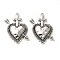 Tibetan Style Alloy Pendants, Cadmium Free & Lead Free, Heart, Antique Silver, 39x30.5x3.5mm, Hole: 2mm, about 193pcs/1000g