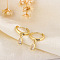 Teardrop Brass Clear Cubic Zirconia Hoop Earrings, Golden, 20mm