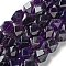 Natural Amethyst Beads Strands, with Seed Beads, Faceted, Rhombus, 17~21x13~16x12~15mm, Hole: 1.2~1.4mm, about 18~19pcs/strand, 15.35~15.79 inch(39~40.1cm)