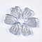 Electroplate Glass Pendants, Petal, Light Steel Blue, 12x9x2.5mm, Hole: 1mm