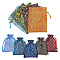 10Pcs 10 Styles Silk & Brocade Pouches, Drawstring Bag, Rectangle with Wave Pattern, Mixed Color, 13.7~14.2x10x0.1~0.4cm, 1pc/style