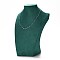 Bust Wood Covered with Microfiber Necklace Display Stands, Dark Slate Gray, 9x17x24.5cm
