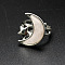 Moon & Star Natural Rose Quartz Adjustable Rings, Brass Jewely for Women, Inner Diameter: Adjustable