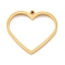 Ion Plating(IP) 304 Stainless Steel Open Back Bezel Pendants, Double Sided Polishing, For DIY UV Resin, Epoxy Resin, Pressed Flower Jewelry, Heart, Real 24K Gold Plated, 26x30x3mm, Hole: 2mm
