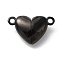 Ion Plating(IP) 316 Surgical Stainless Steel Magnetic Clasps, Heart, Gunmetal, 10.5x16x5mm, Hole: 1.5mm