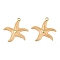 304 Stainless Steel Enamel Pendants, Ion Plating(IP), Starfish Charms, Real 18K Gold Plated, Navajo White, 34x35x2.7mm, Hole: 3mm