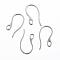 Tarnish Resistant 304 Stainless Steel Earring Hooks, Ear Wire, with Horizontal Loop, Stainless Steel Color, 22x11.5x1mm, 18 Gauge, Hole: 2.5x3.5mm