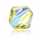 Preciosa® Crystal Beads, Czech Crystal, Bicone(451 69 302 Rondelle), 80250 20000 Acid Yellow AB 2x, 6mm, Hole: 1mm