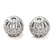 Brass Micro Pave Clear Cubic Zirconia Beads, Cadmium Free & Nickel Free & Lead Free, Round, Platinum, 8x7mm, Hole: 1.6mm