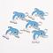 Alloy Enamel Pendants, Cadmium Free & Lead Free, Dolphin, Platinum, Deep Sky Blue, about 26.5mm long, 20mm wide, 2mm thick, hole: 2.5mm
