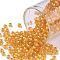 TOHO Round Seed Beads, Japanese Seed Beads, (950) Inside Color Jonquil/Burnt Orange Lined, 8/0, 3mm, Hole: 1mm, about 222pcs/10g