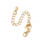 Латунные концы стойки с цепочкой и застежками KK-F873-01LG-01