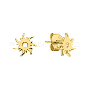 Серебряные серьги-пусеты и кулон с подсолнечником s925 BH7572-1