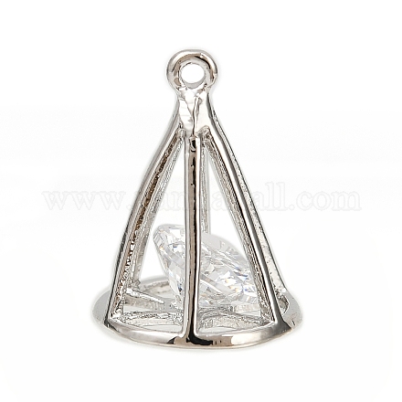 Латунь с подвесками из прозрачного кубического циркония KK-L238-32P-1
