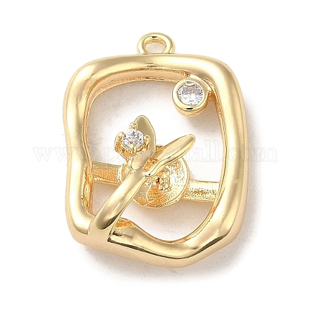Латунные микро проложить кубического циркония подвески KK-H455-32G-1