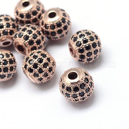 Стойки обшивки латунь кубического циркония бусы ZIRC-S001-10mm-B01-1