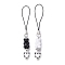2Pcs 2 Colors Opaque Bear Acrylic Mobile Straps, with Handmade Lampwork Heart Beads and Polyester Cord Mobile Accessories Decoration, Mixed Color, 10.2cm, 1pc/color