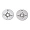 Non-Tarnish 201 Stainless Steel Pendants, Laser Cut, Flat Round with Sun, Stainless Steel Color, 15.5x14.5x1mm, Hole: 1.6mm