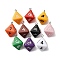 8 Facets Opaque Resin Pendants, with Iron Ring, Dice, Mixed Color, 28x24.5x24.5mm, Hole: 1.8mm