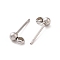 304 Stainless Steel Ear Stud Components, with Loop, Ball, Stainless Steel Color, 15x4mm, Hole: 1.5~2mm, Pin: 0.7mm