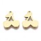 201 Stainless Steel Charms, Laser Cut Pendants, Cherry, Golden, 14.5x12x1mm, Hole: 1.2mm