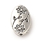 Tibetan Style Alloy Beads, Cadmium Free & Lead Free, Oval with Flower, Antique Silver, 13.5x9x3mm, Hole: 1mm