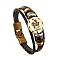 Braided Cowhide Cord Multi-Strand Bracelets, Constellation Bracelet for Men, with Wood Bead & Alloy Clasp, Aquarius, 7-7/8~8-1/2 inch(20~21.5cm) 