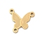 304 Stainless Steel Connector Charms, Ion Plating(IP), Butterfly, Golden, 14x15x1.5mm, Hole: 1.4mm
