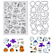 1Pc Halloween Theme PVC Plastic Clear Stamps, with 1Pc Carbon Steel Cutting Dies Stencils, for DIY Scrapbooking, Photo Album Decorative, Halloween Themed Pattern, Stamps: 164x114x3mm, Cutting Dies Stencils: 150x84x0.9mm