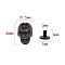 Zinc Alloy Decorative Buttons, Skull, Gunmetal, 4.6x3.15cm