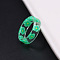 Transparent Resin Finger Rings, Flower, Medium Spring Green, Inner Diameter: 16mm