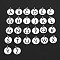 Non-Tarnish 201 Stainless Steel Charms, Laser Cut, with Jump Rings, Flat Round with Alphabet A~Z, Stainless Steel Color, 12x12x1mm, Hole: 3mm, 26pcs/set