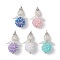 5Pcs Glass Seed Beads Alloy Pendants, with Pearlized Glass Pearl Bead, Angel, Mixed Color, 44.5x30.5x19.5mm, Hole: 2.5mm