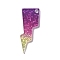 Printed Acrylic Pendants with Glitter Powder, Lightning, Purple, 39x15x2mm, Hole: 3mm