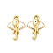 304 Stainless Steel Enamel Pendants, Elephant Charms, Ion Plating(IP), Real 18K Gold Plated, White, 25x16.5x5mm, Hole: 2.5mm